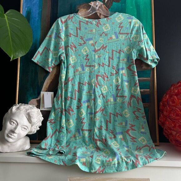 LuLaRoe Womens T-Shirt Dress Short Sleeve Knee Length XS Geometric - Picture 8 of 16